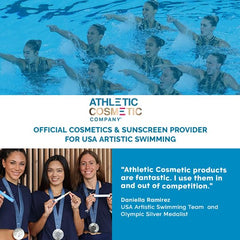 ATHLETIC COSMETIC texture swipe showing smooth, buildable formula for long-wear benefits