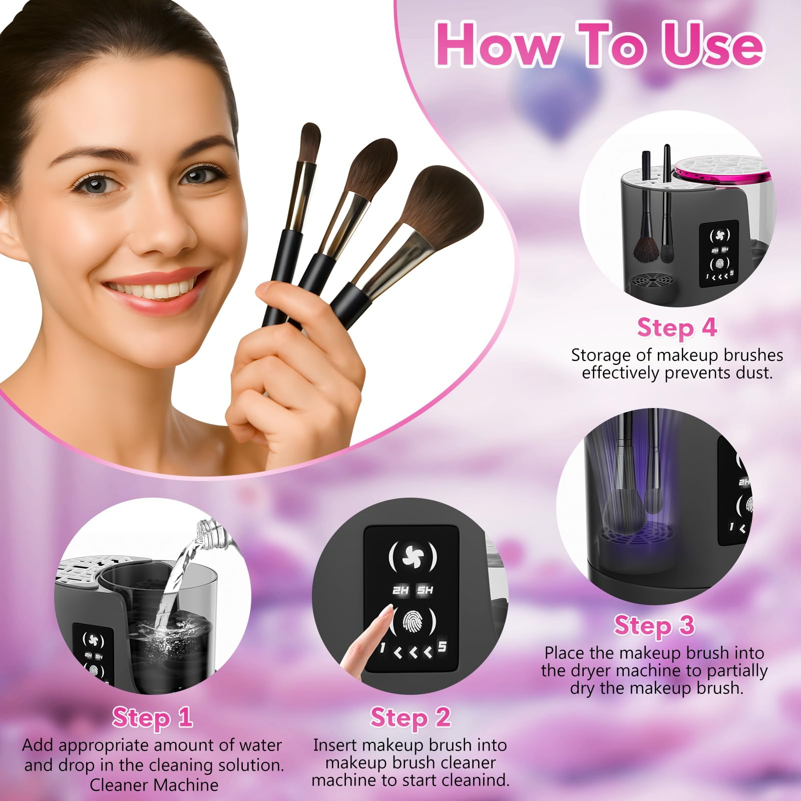 ATIDIE size comparison with many brushes showing compatibility for all sizes benefit
