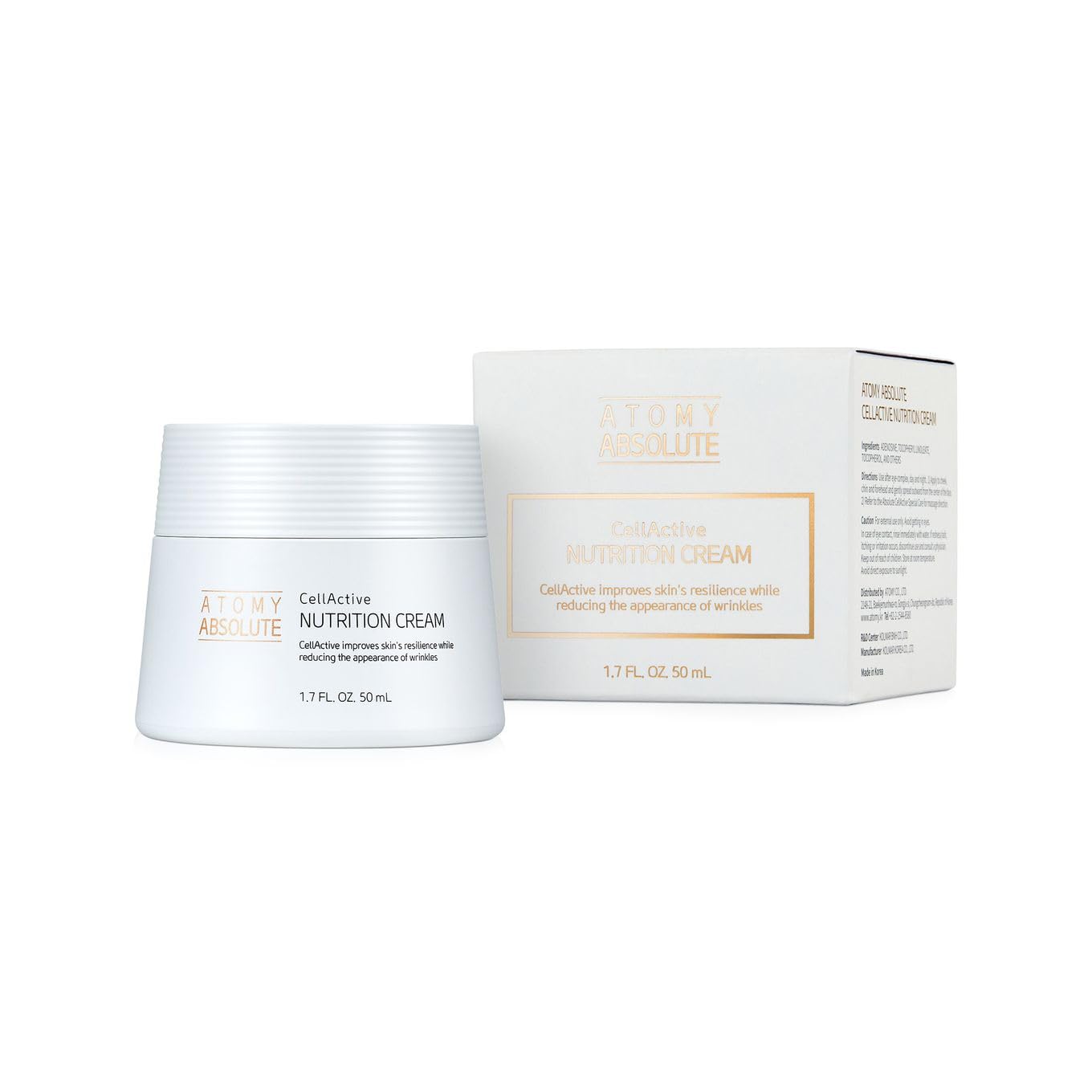 Atomy Absolute CellActive jar front view showing label and compact size, highlights convenience