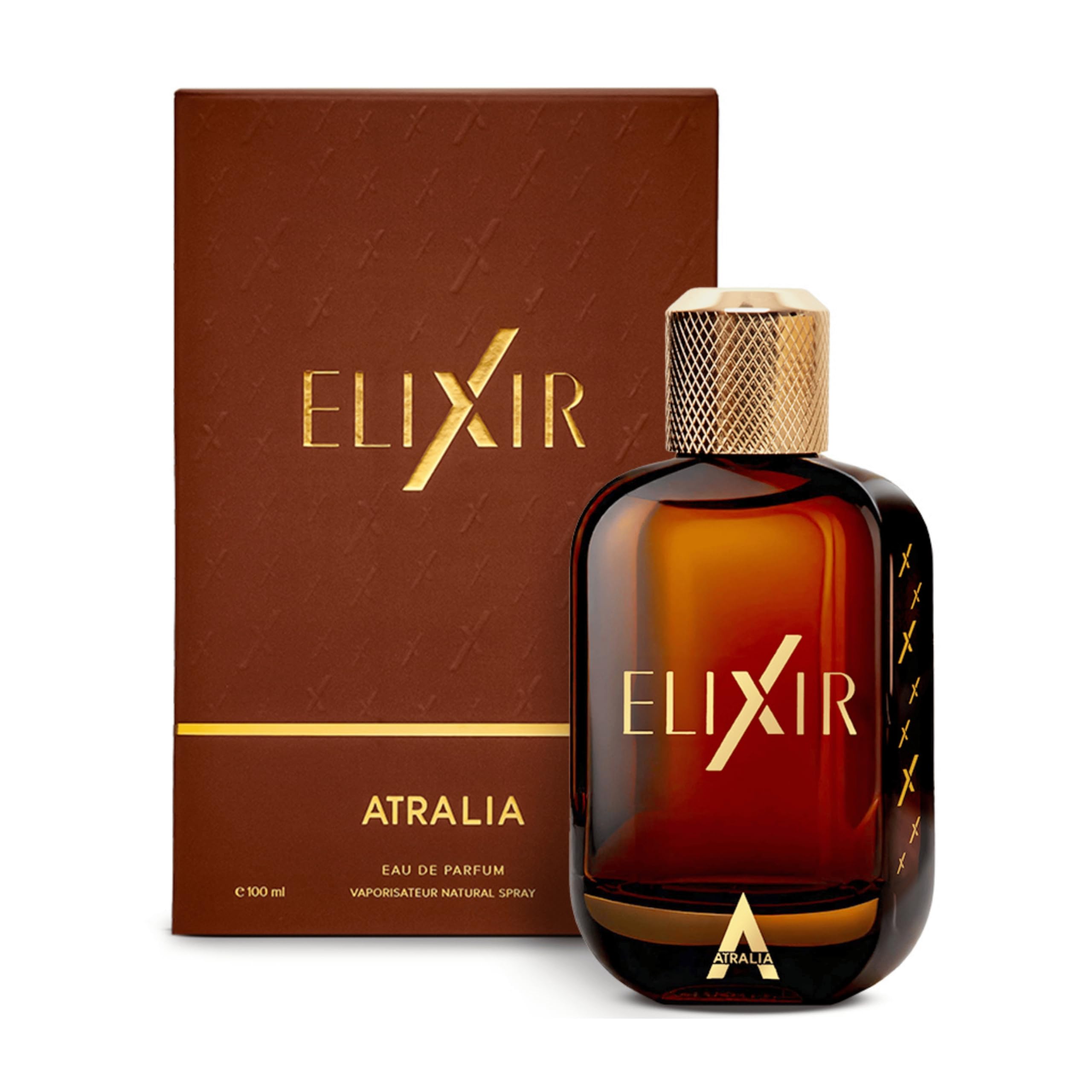 Atralia angled bottle with soft reflection highlighting premium glass