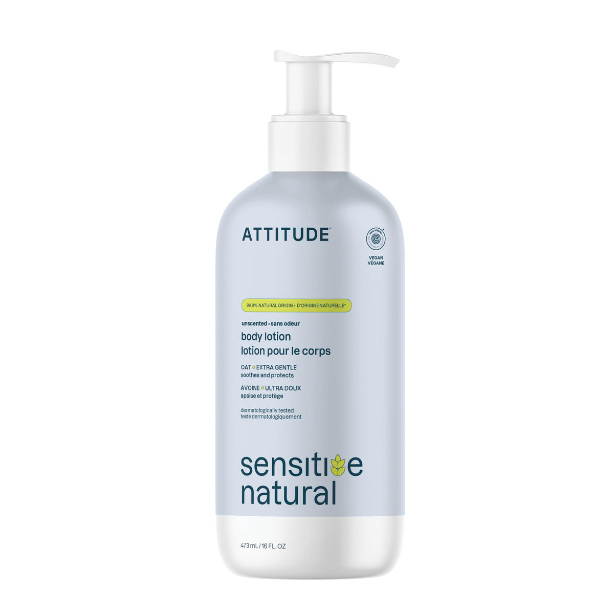 BIO SPECTRA ATTITUDE front bottle showing unscented 16 fl oz packaging and clear benefits
