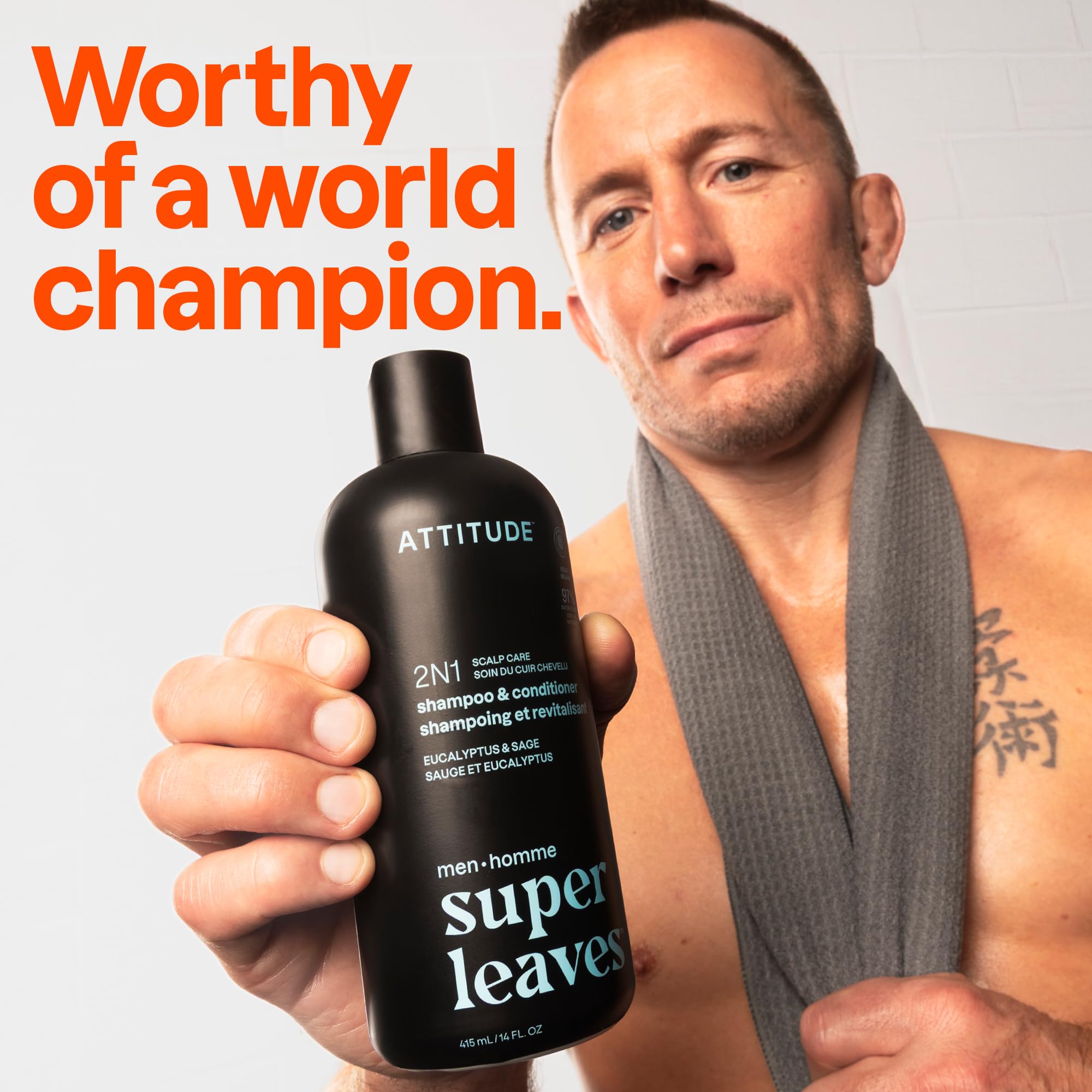 BIO SPECTRA ATTITUDE label and pump detail highlighting easy dispensing benefit