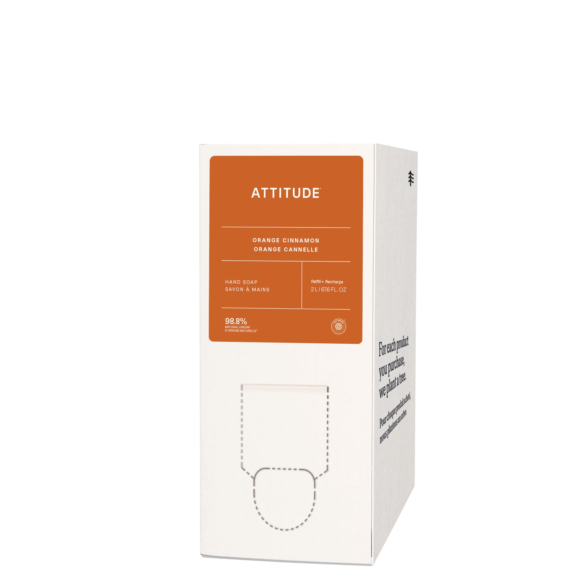 BIO SPECTRA ATTITUDE front label showing orange cinnamon scent and refill size benefits