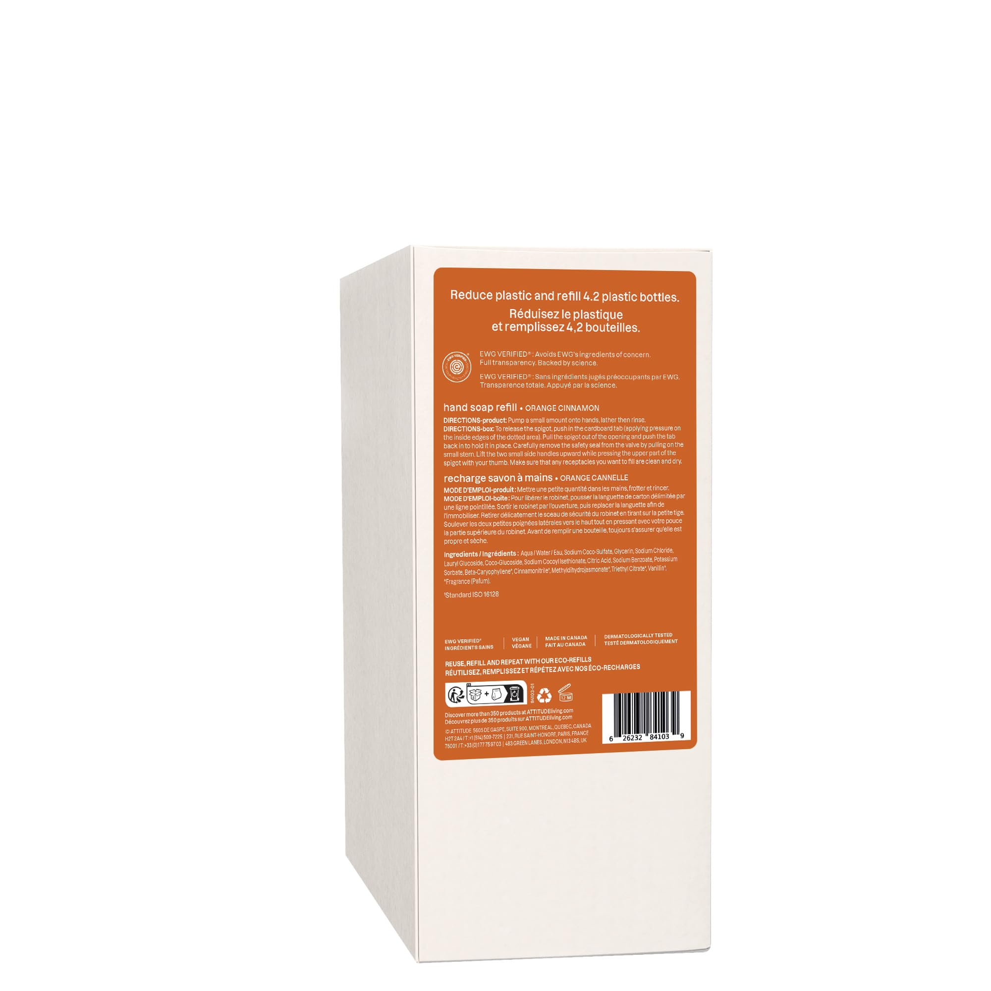 BIO SPECTRA ATTITUDE top-cap showing pour spout detail for spill-free refilling benefit