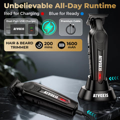 ATVOXIS color-coded combs laid flat for fast length selection and efficient grooming