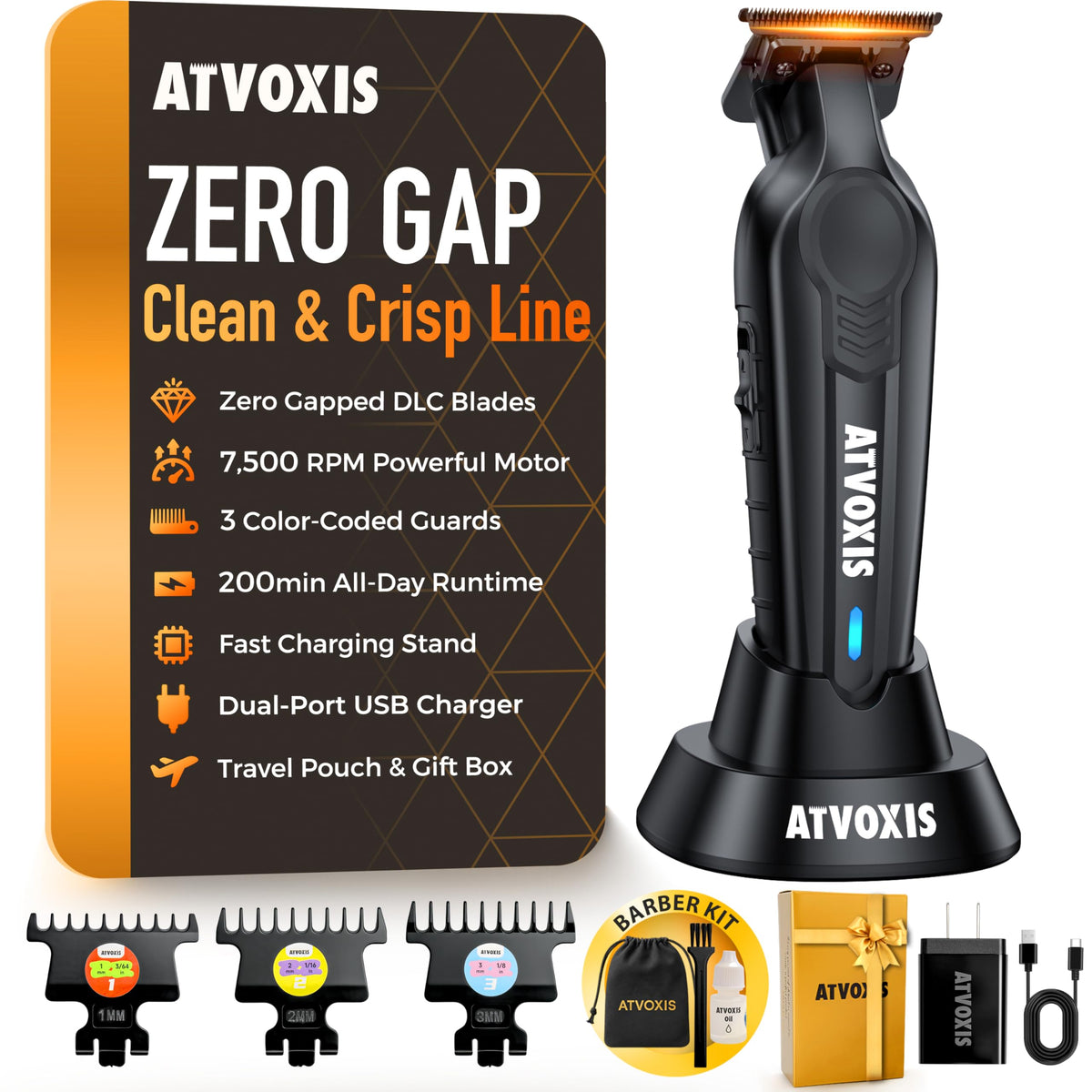 ATVOXIS front view trimmer showing sleek housing and ergonomic grip for comfortable control