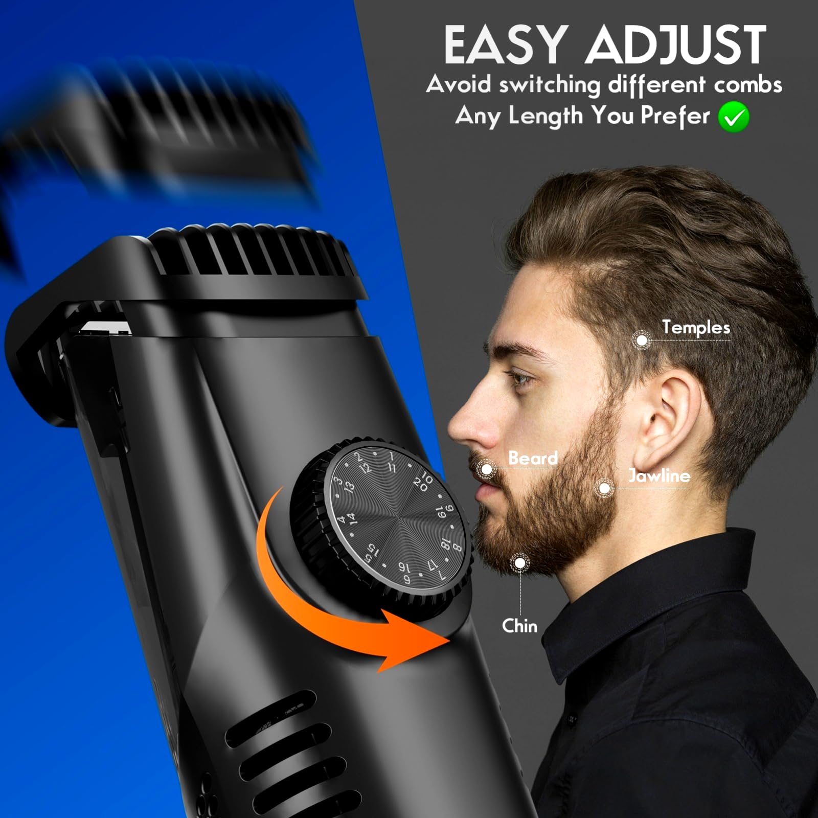 ATVOXIS open vacuum chamber with collected hairs, effortless cleanup benefit
