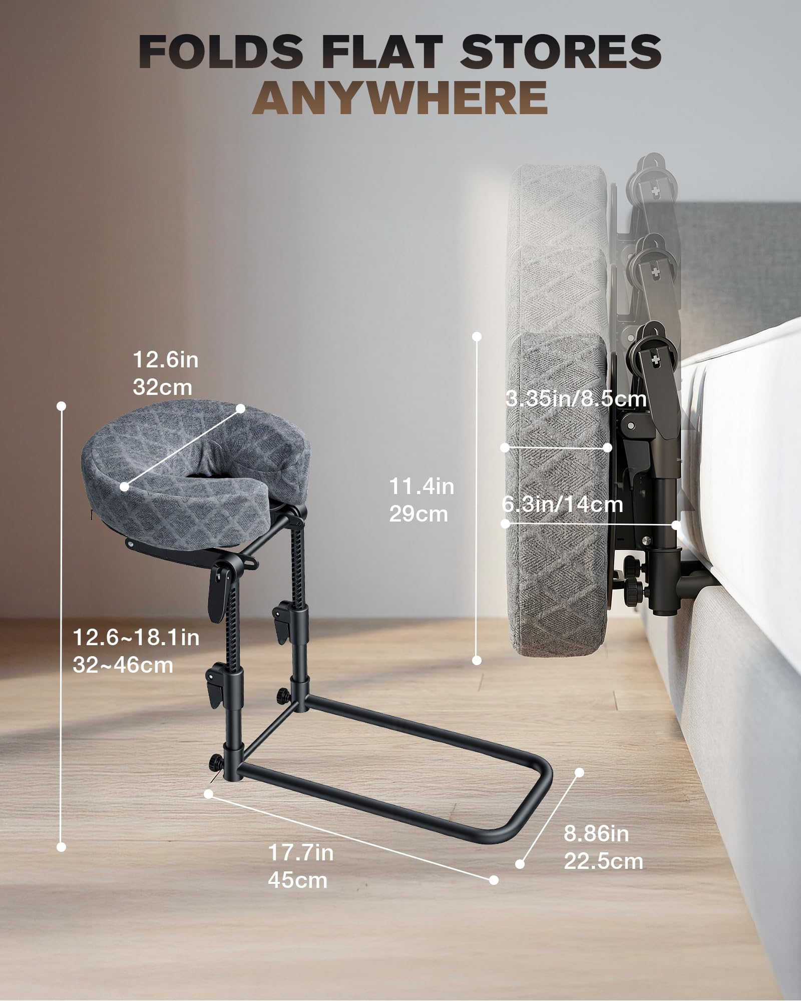 Aucoza folded flat for storage demonstrating slim profile and portability benefit