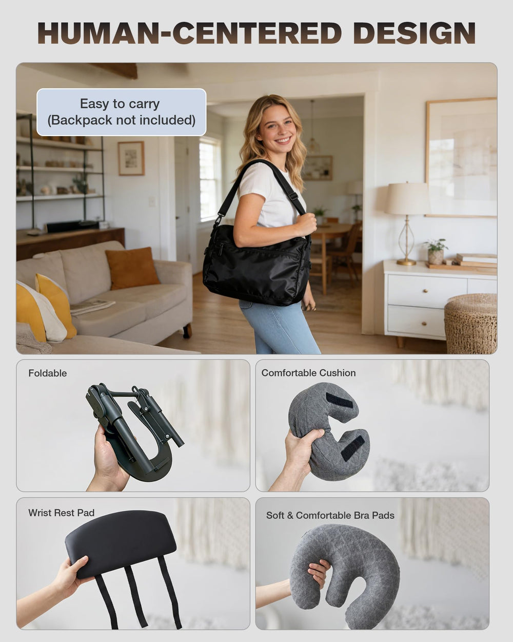 Aucoza lifestyle image of bed with headrest in use showing a comfortable at-home treatment