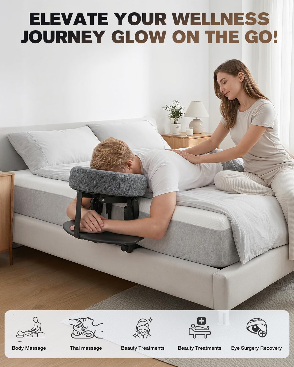 Aucoza side view of under-mattress metal bracket providing stable, wobble-free support