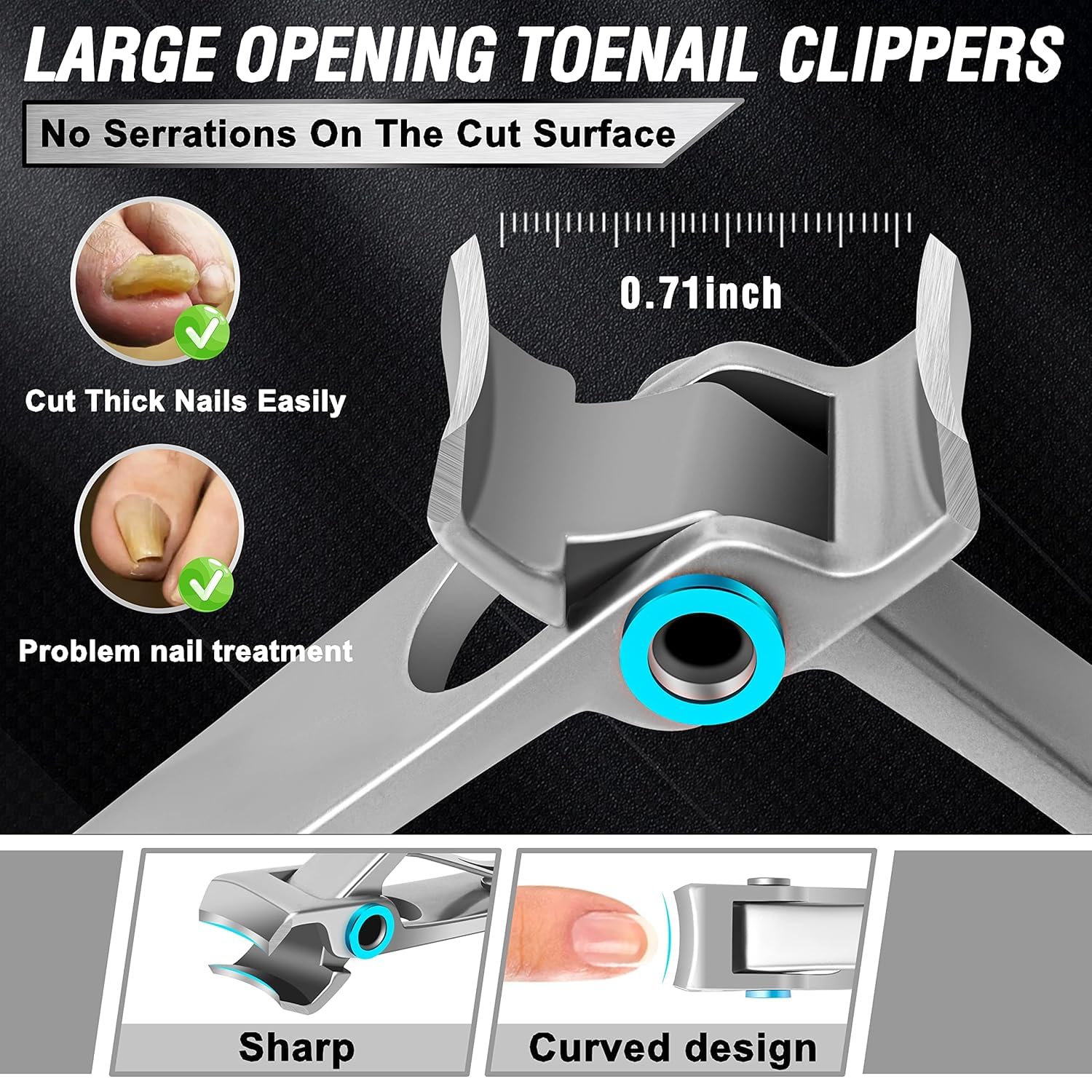 Aucurwen sharp AUS‑34 blade close detail for precise, clean trimming