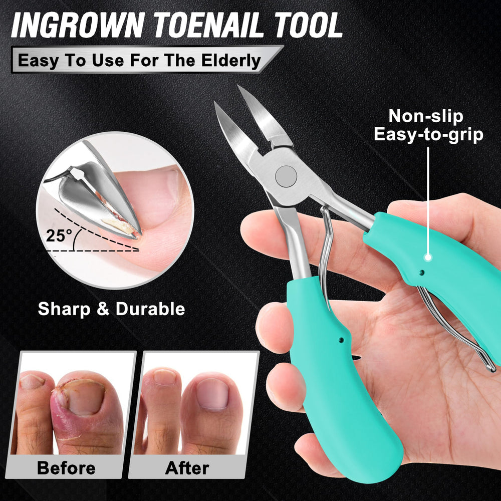 Aucurwen large opening clippers detail showing wide jaw for thick nails