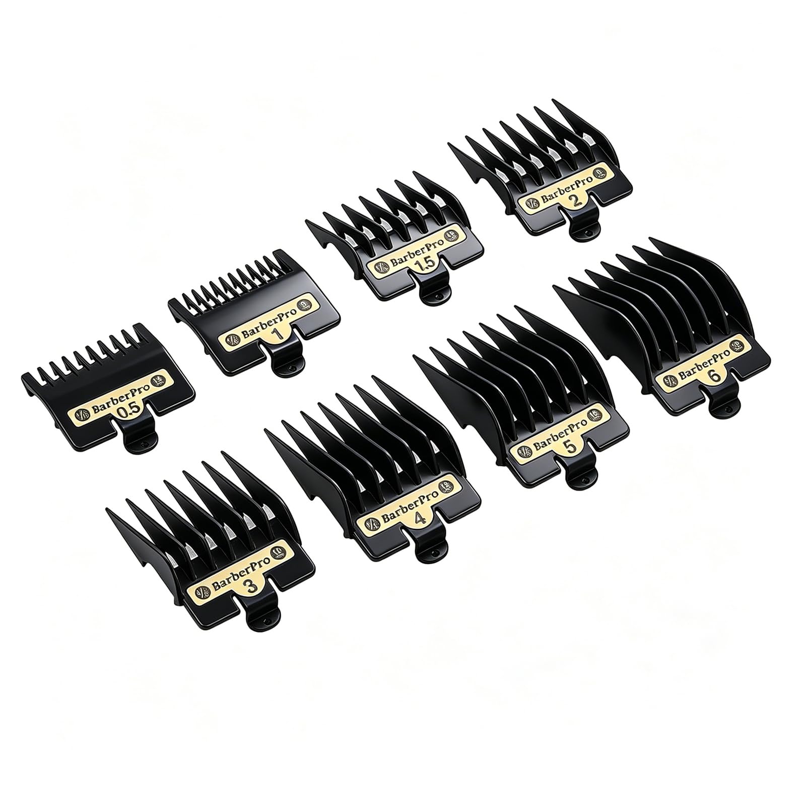 Audoc guide combs front packaging showing 8-piece set and fit details