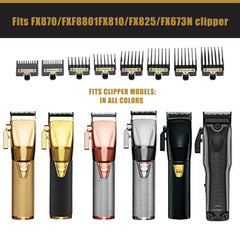 Audoc guide combs held in hand to show scale and easy snap-on benefit