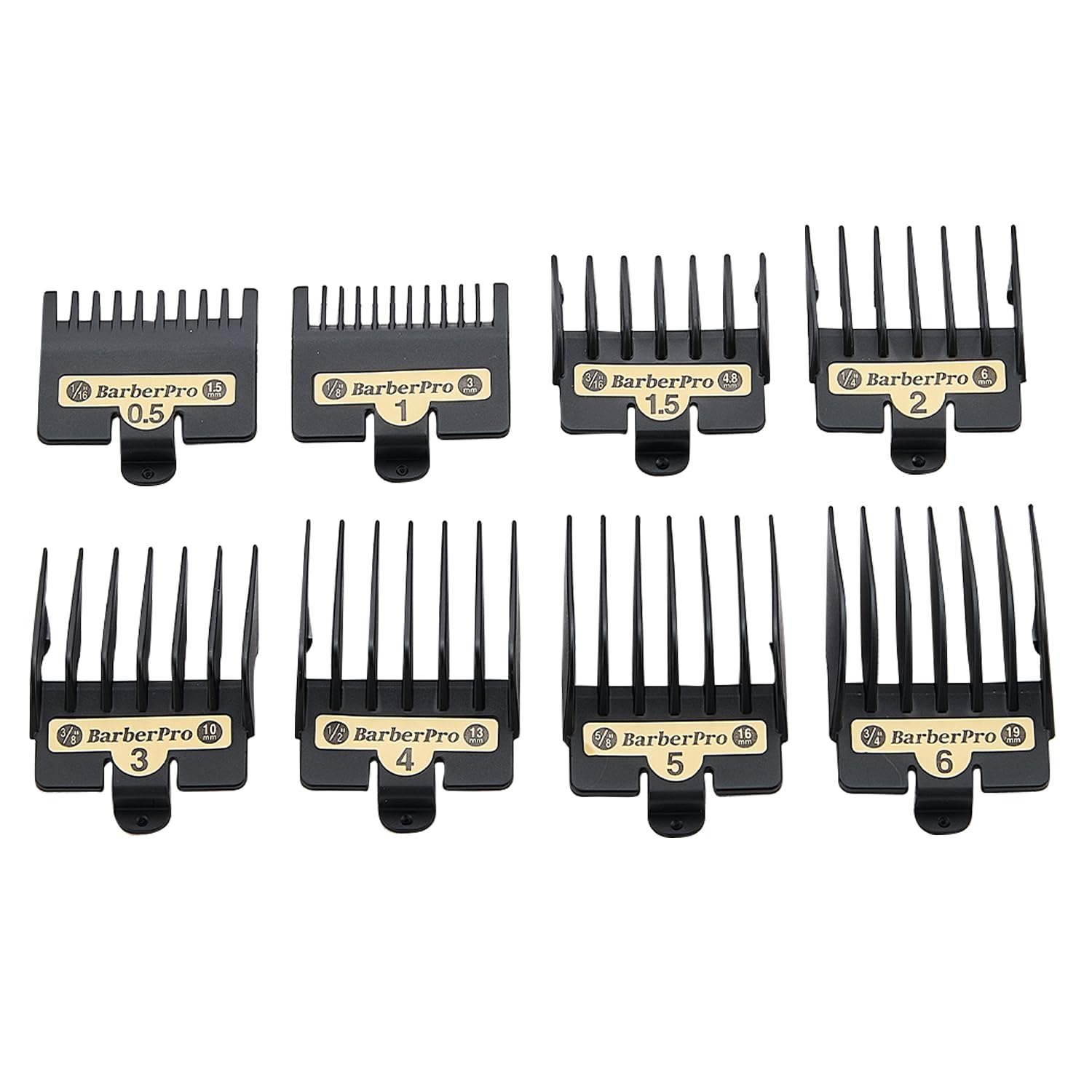 Audoc set laid flat displaying all 8 lengths for quick size selection