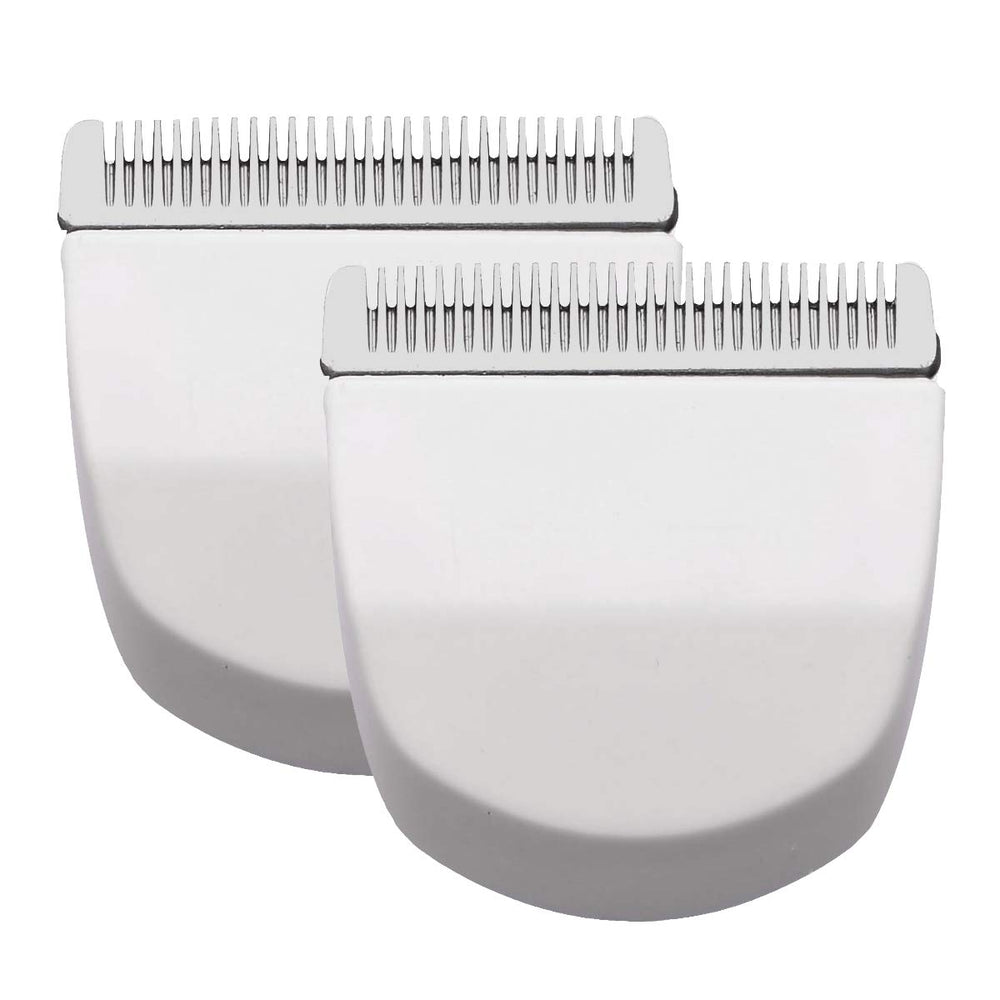 Audoc white replacement blades front view showing snap-on design and easy fit benefit