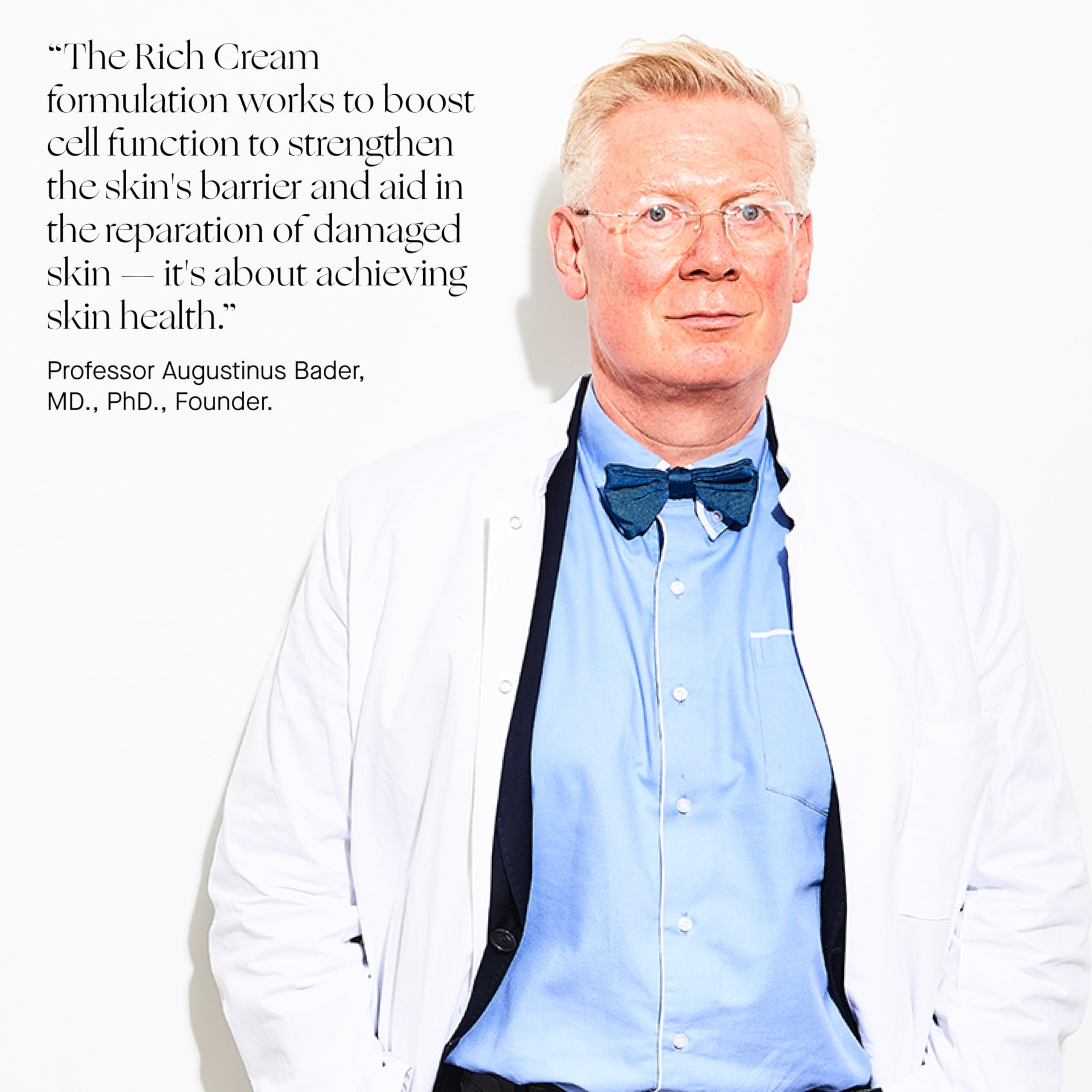Augustinus Bader 1.7 fl oz jar next to coin showing compact travel-friendly size