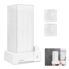 Aukiron front view showing clean white dispenser and tidy vanity benefit
