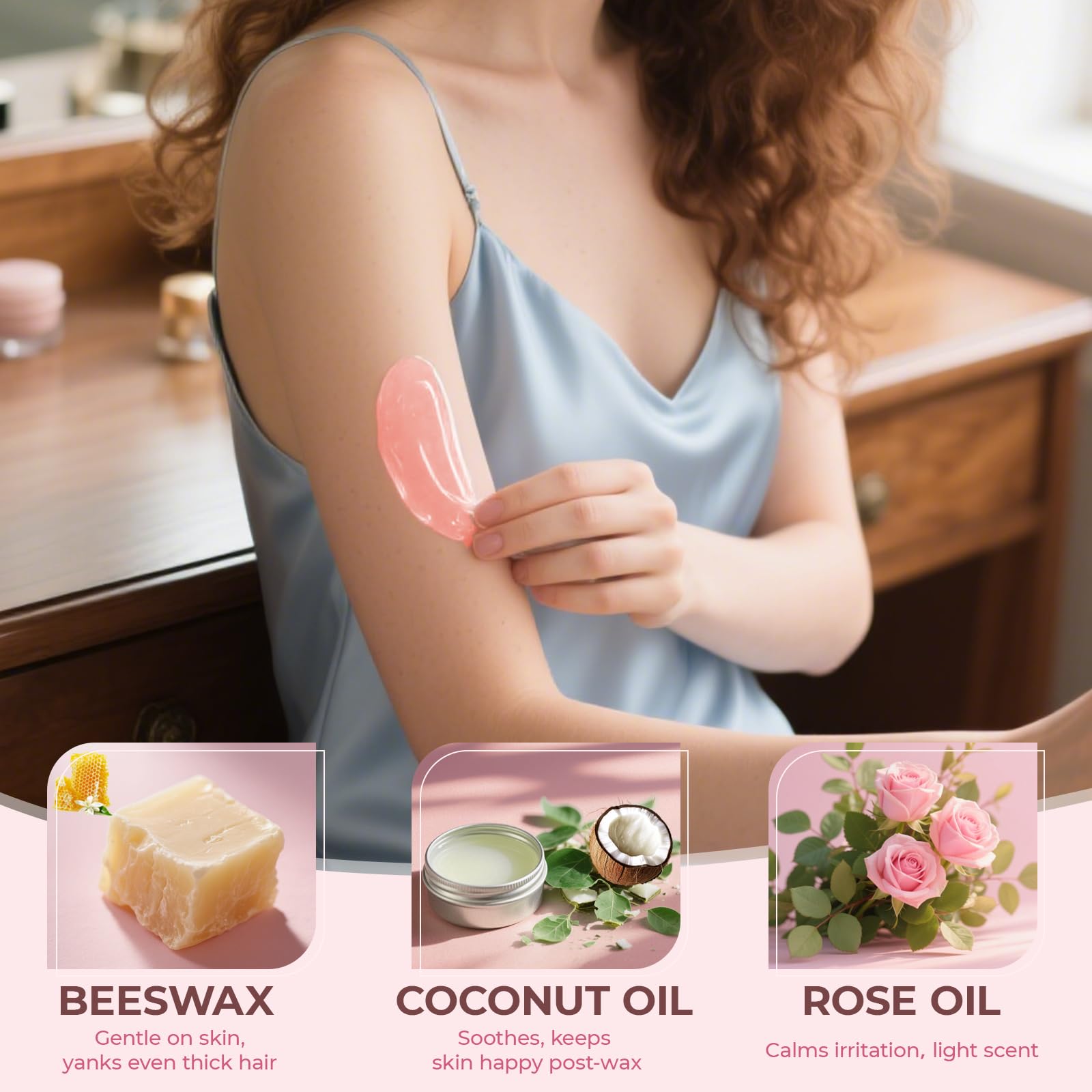 Auperwel post-wax smooth leg lifestyle photo shows lasting hair-free results