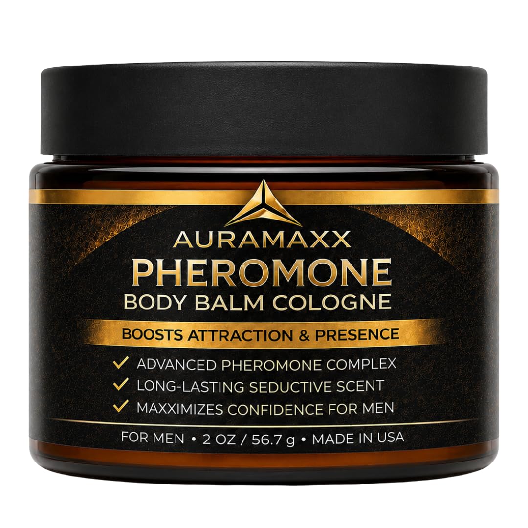 AuraMaxx front packaging showing compact 2 oz container and bold branding for confidence