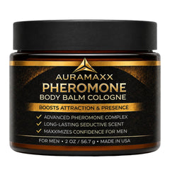 AuraMaxx front packaging showing compact 2 oz container and bold branding for confidence