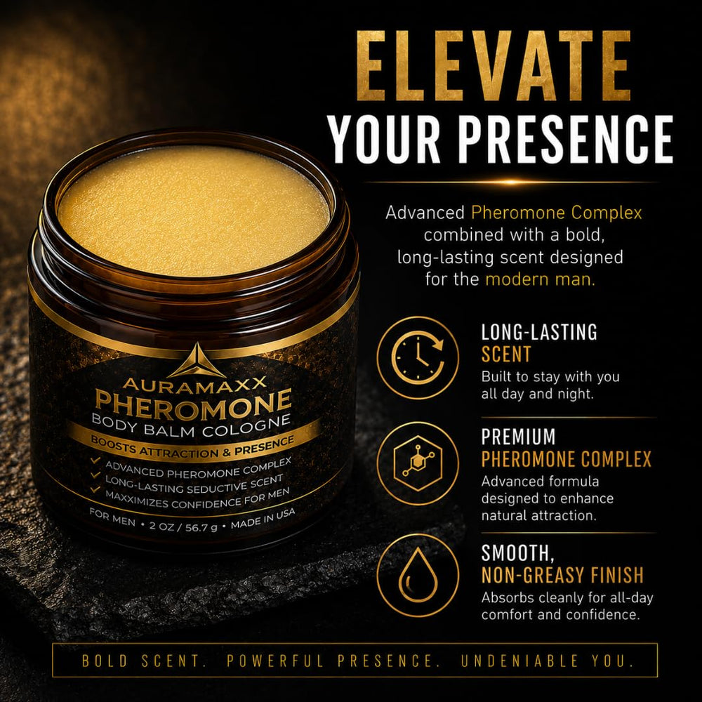 AuraMaxx open balm texture close-up showing smooth non-greasy finish for easy application