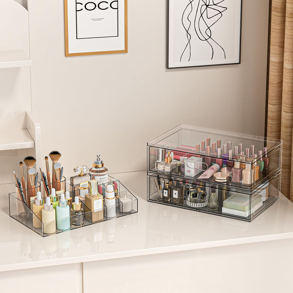 Aurblozen size comparison on vanity demonstrating compact footprint benefit