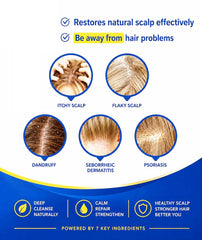 Aureline shampoo in hand during application for scalp cleansing