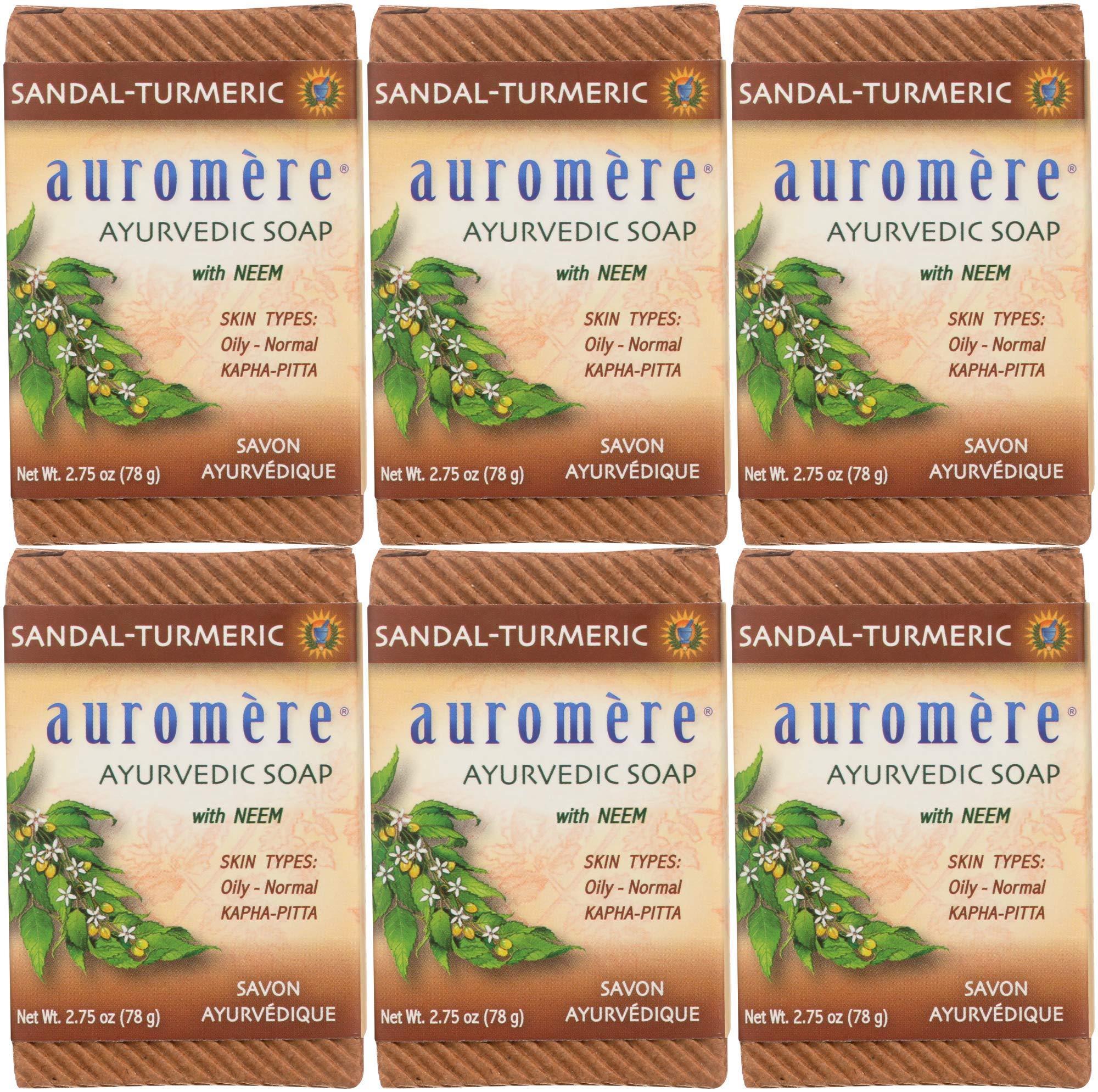 Auromere bar front packaging showing natural ingredients and eco benefit