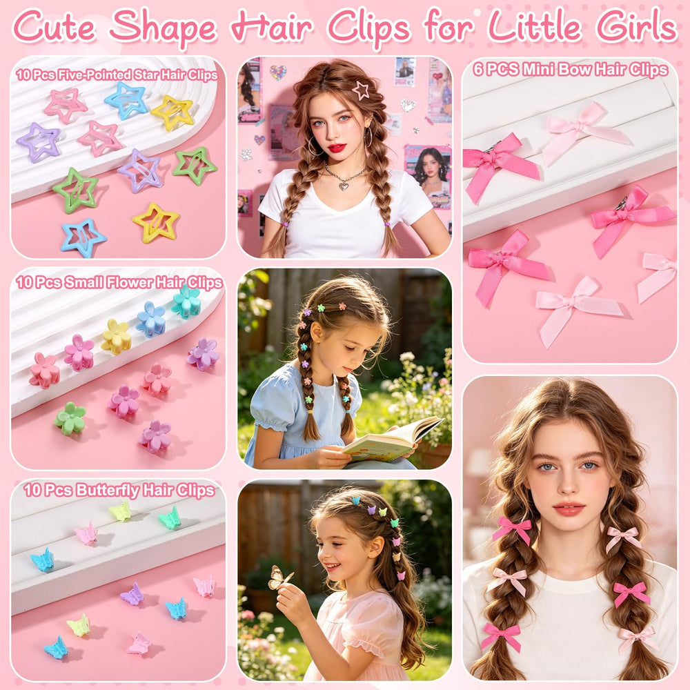 auroray pink bow and small clips displayed for decorative finishing benefit