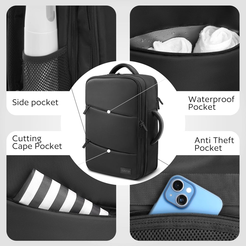 AUROTIER metal zipper and PU leather detail for durable protection