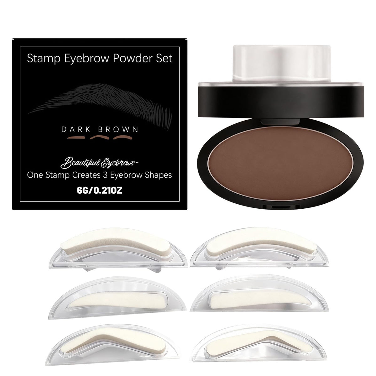 AURVAA brow stamp kit front packaging showing contents and quick result