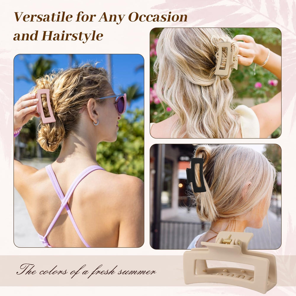 Auseibeely four neutral color clips laid flat to match daily outfits