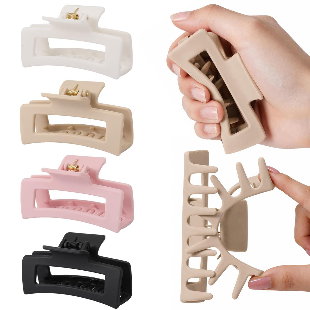 Auseibeely front packaging showing four silicone claw clips and durable design