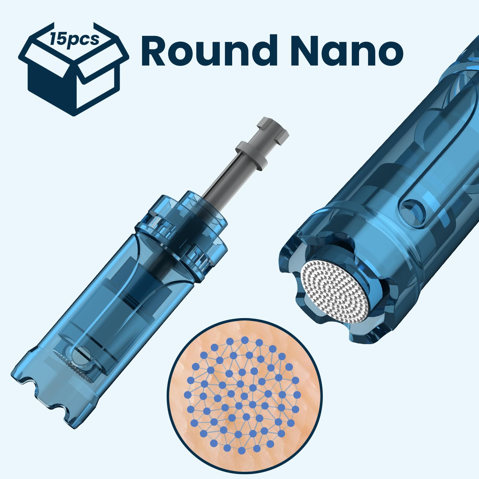 AUSGOOD close-up of 0.25mm nano needle tip demonstrating precise gentle exfoliation