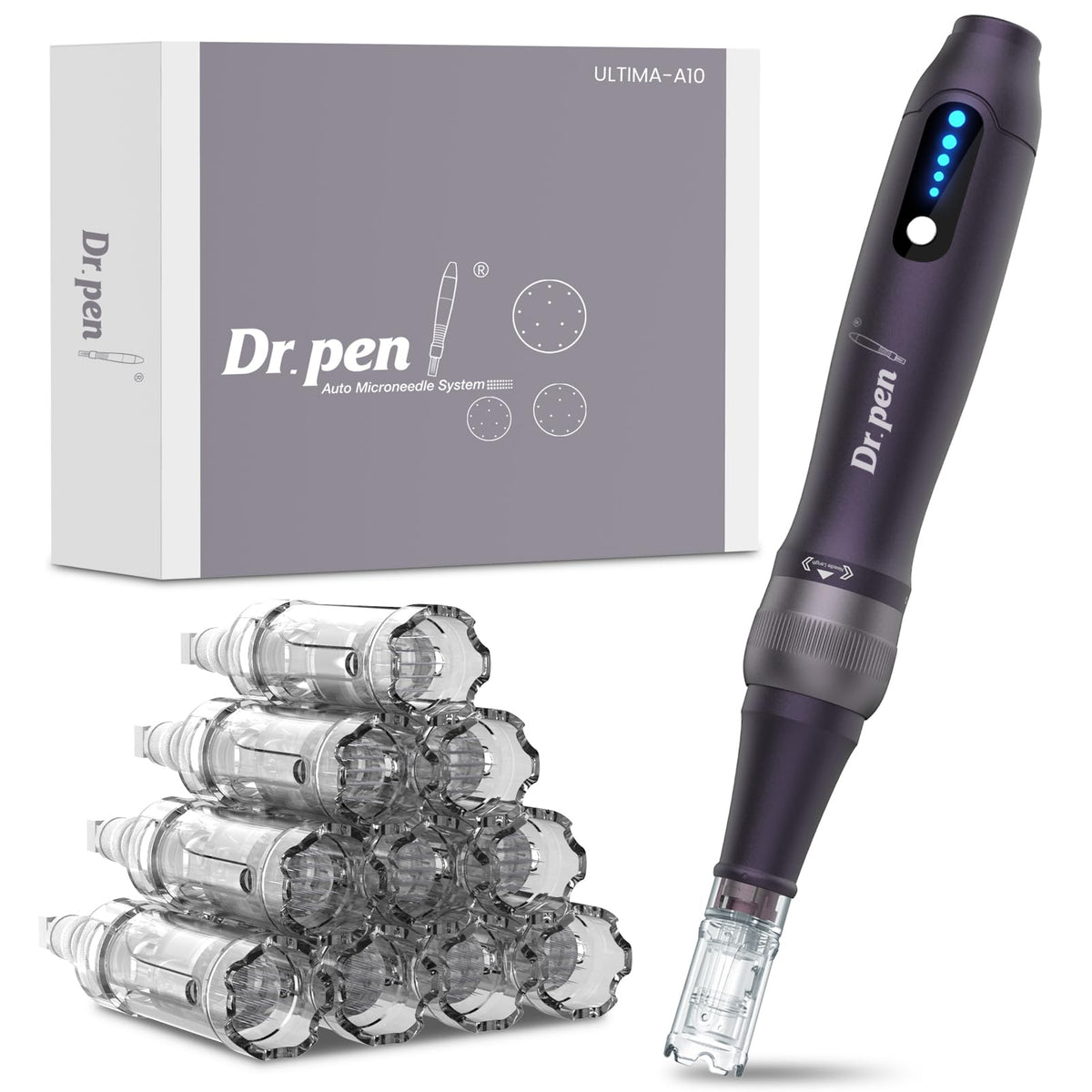 AUSGOOD Dr Pen A10 front view showing sleek compact design and effortless portability