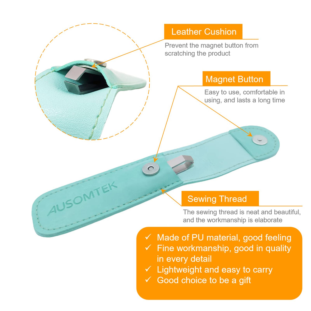 Ausomtek tweezers held in hand showing compact size and ergonomic control benefit