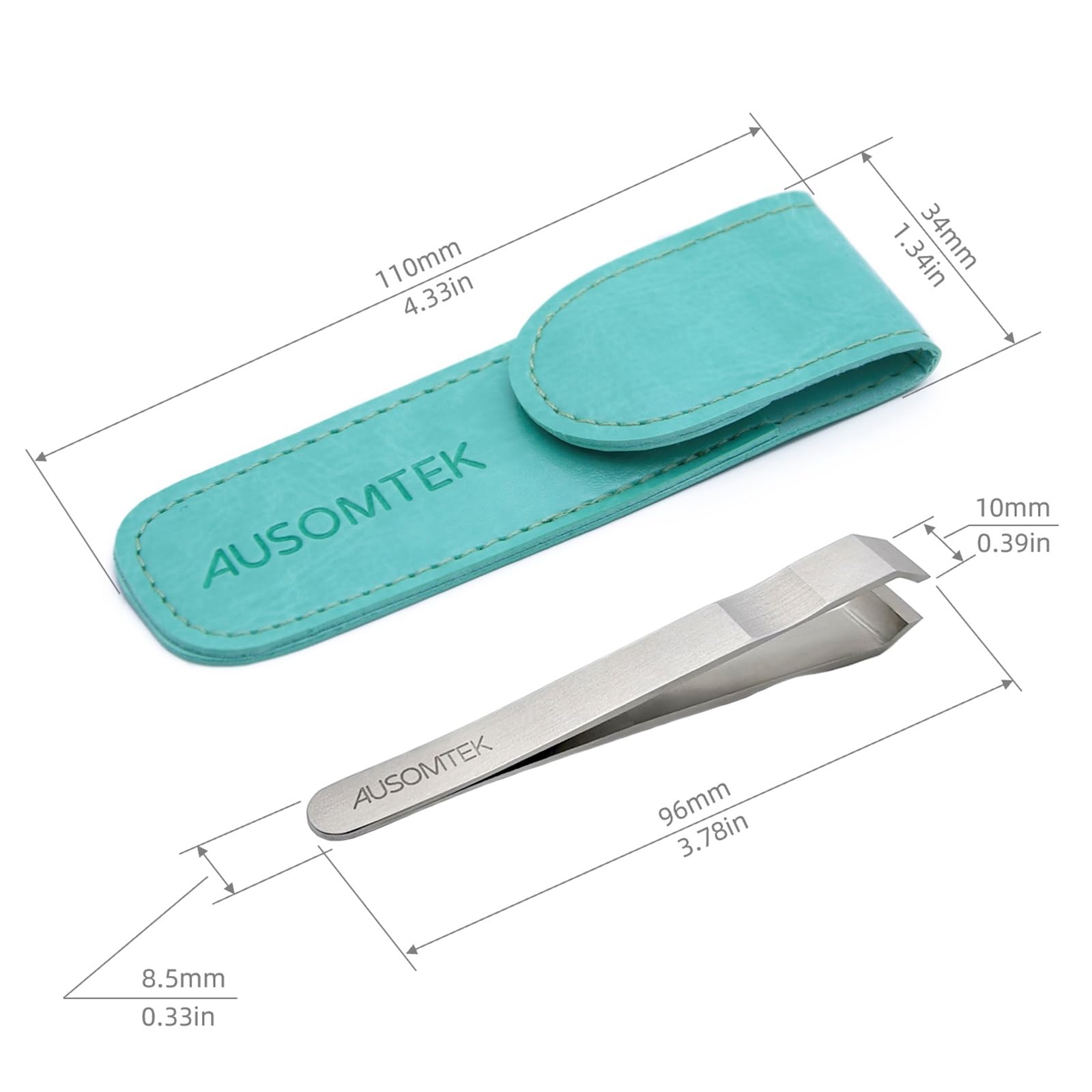 Ausomtek next to ruler scale showing compact size for portability