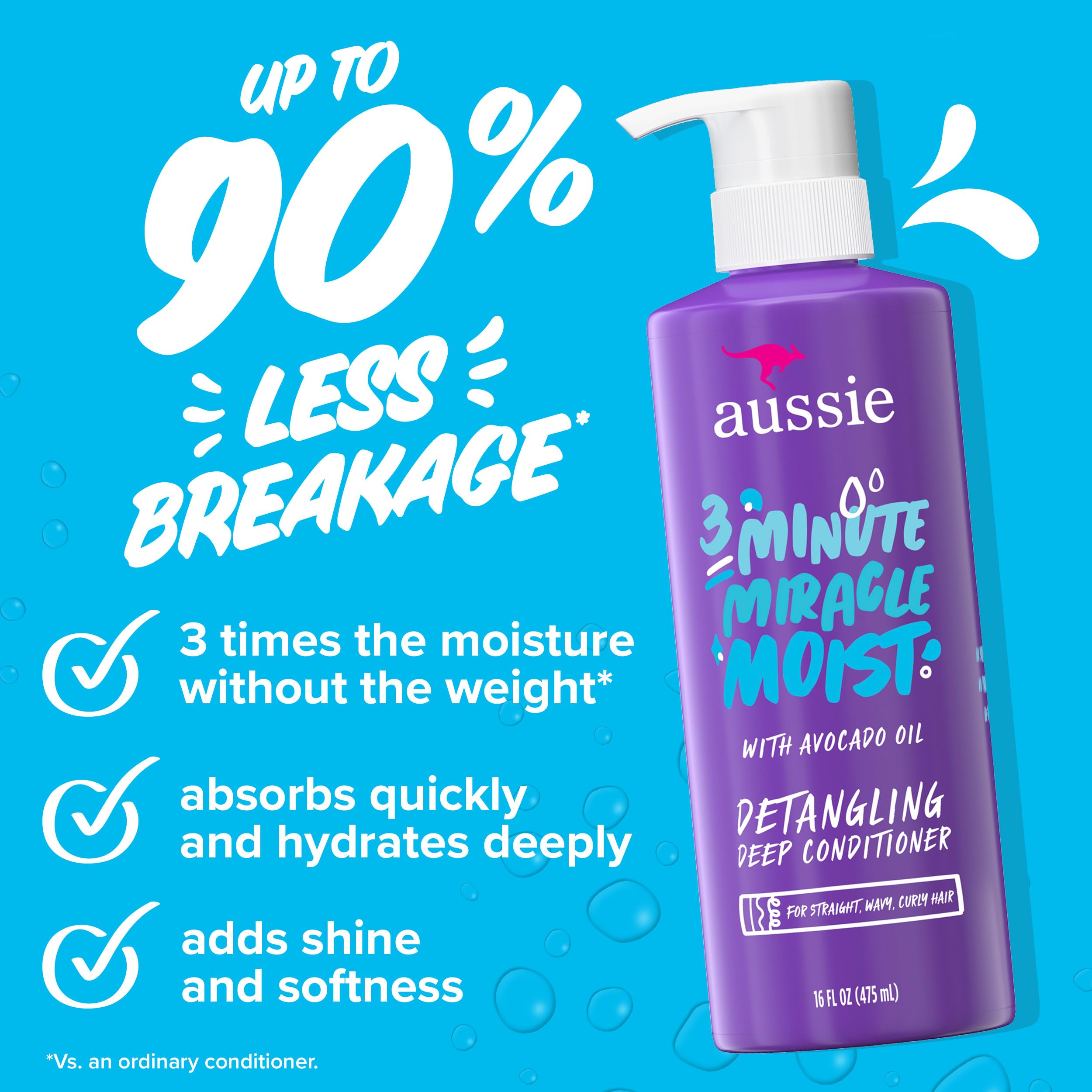 Aussie 3 Minute Miracle jar open showing dense cream for fast detangling benefit