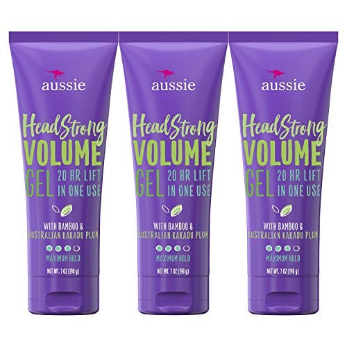 Aussie Headstrong Volume Gel front packaging showing product and benefits