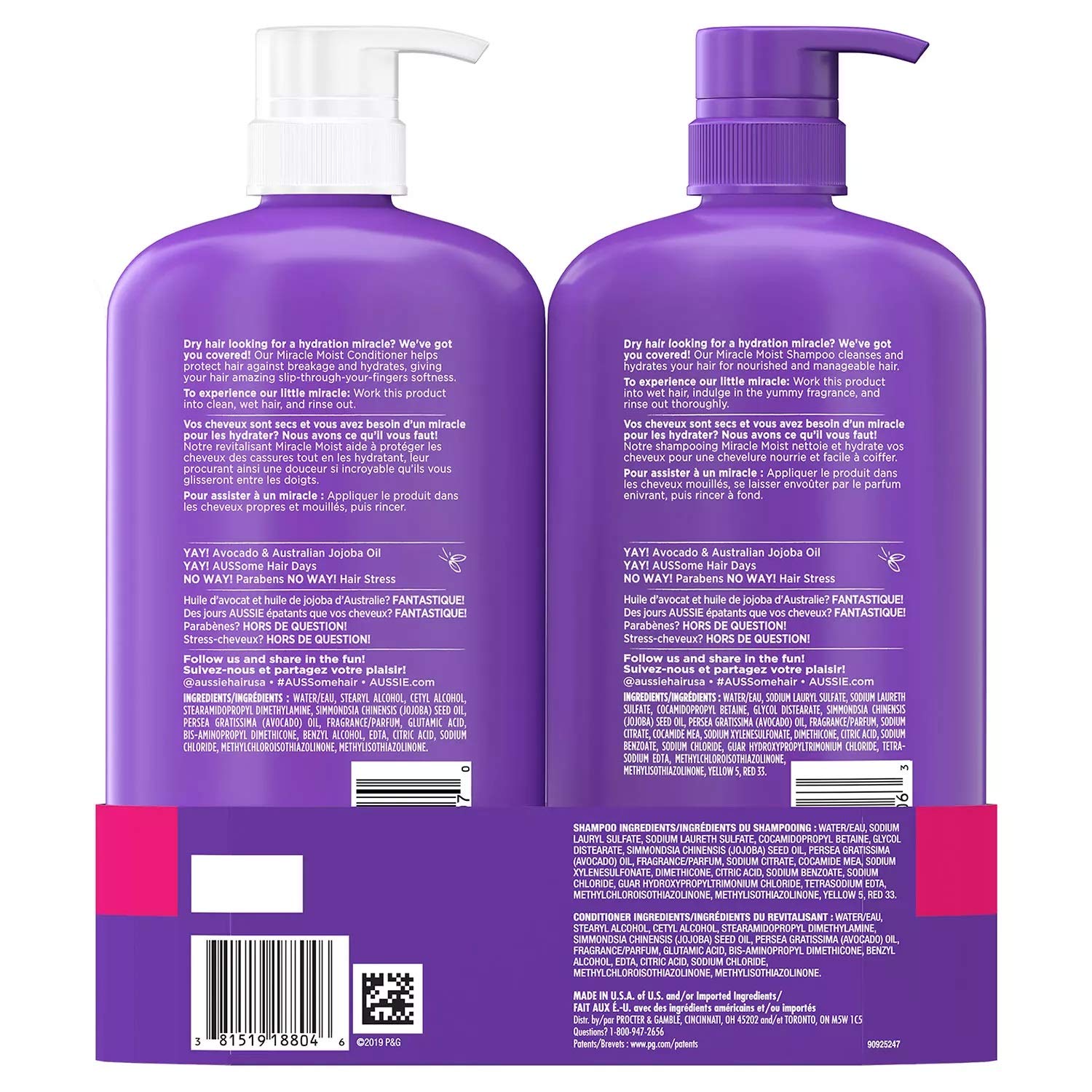 Aussie Miracle in bathroom setting showing convenient large-size duo for families
