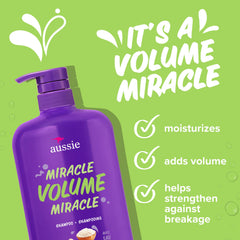 Aussie shampoo foamy lather close-up for gentle cleansing and volume
