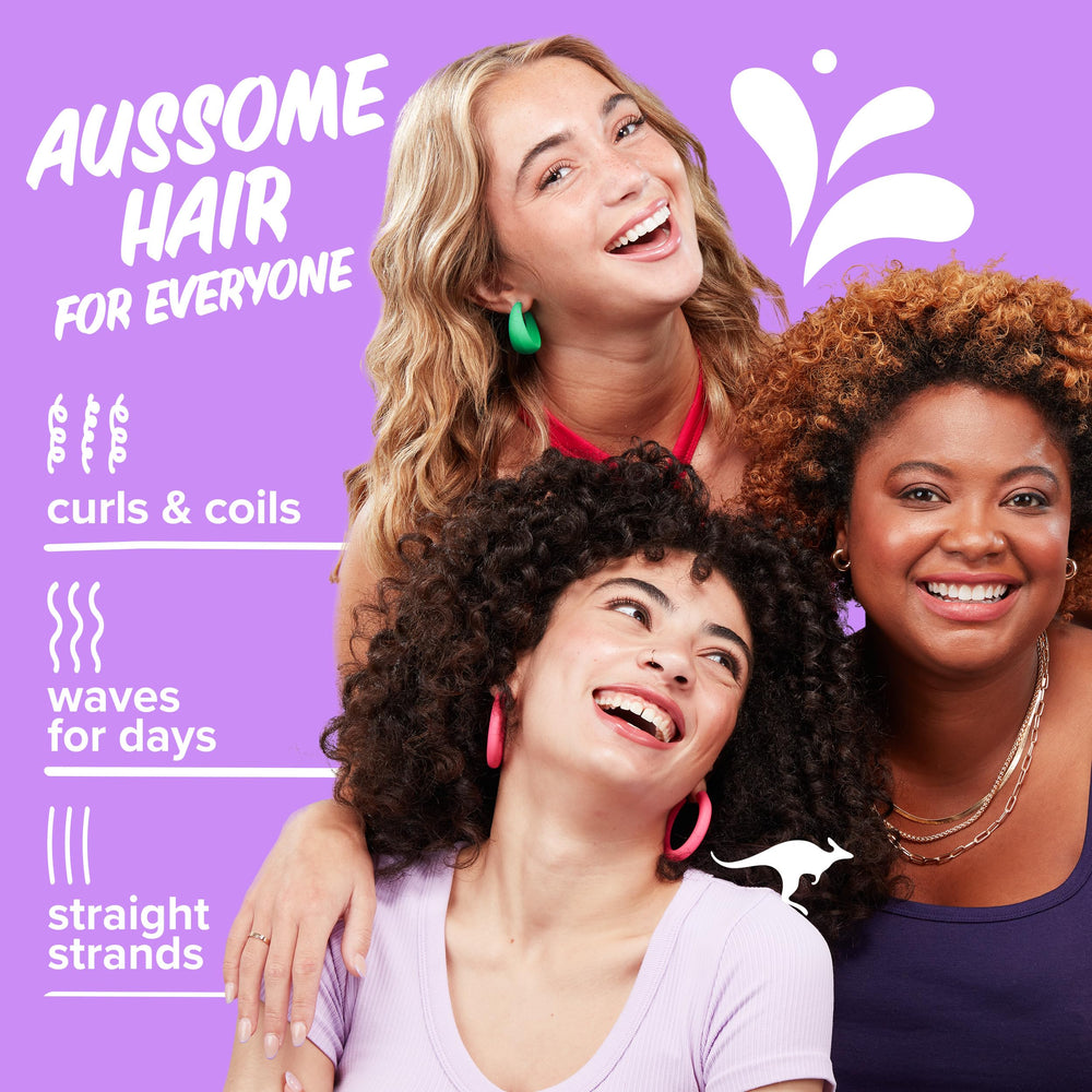 Aussie shampoo on bathroom shelf suggesting everyday routine convenience