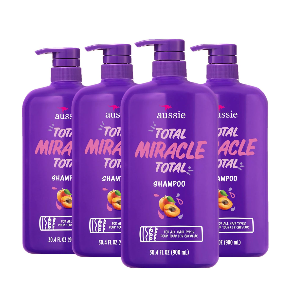 Aussie bottle front packaging showing product benefits and size