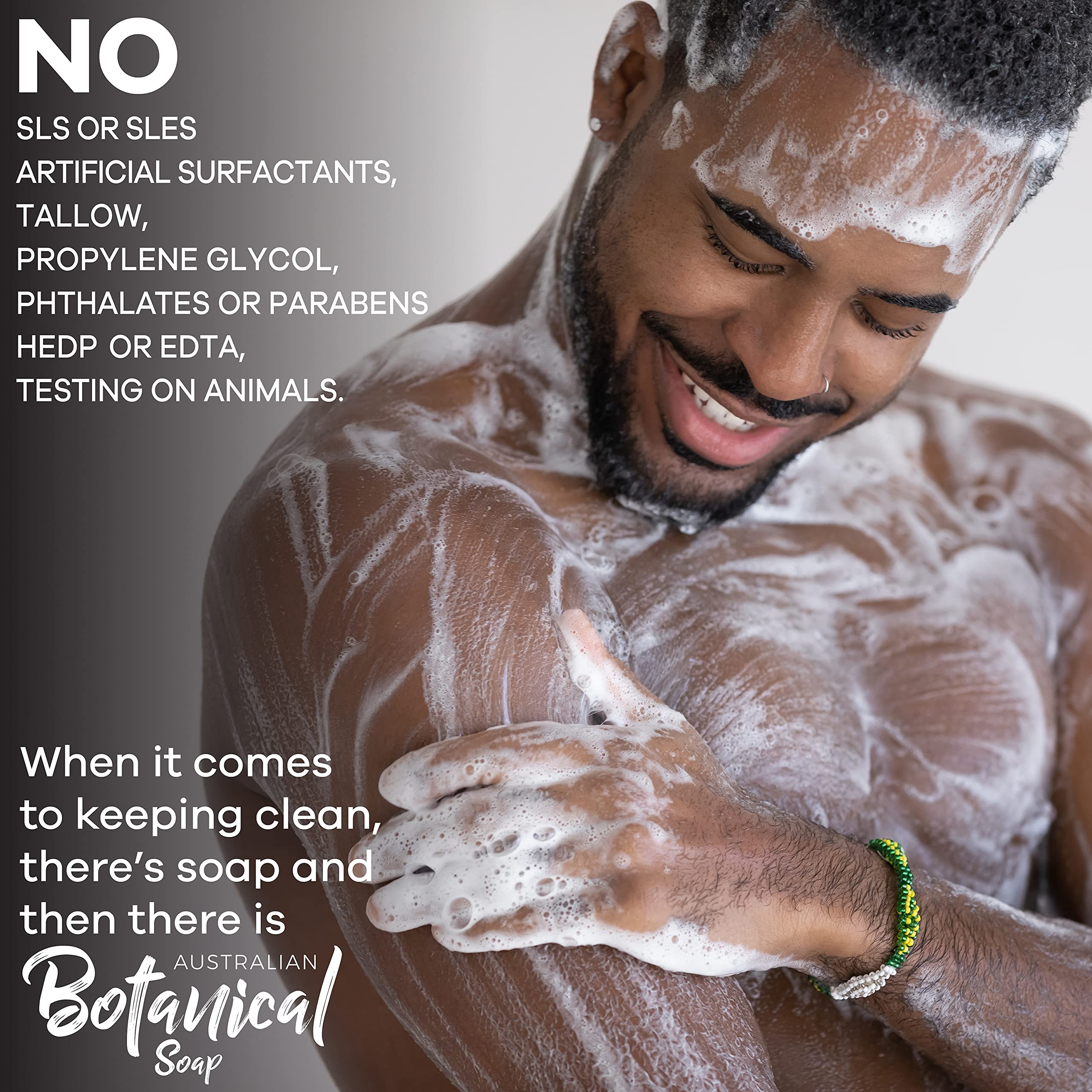 Australian Botanical lather in beard showing conditioning and manageable grooming