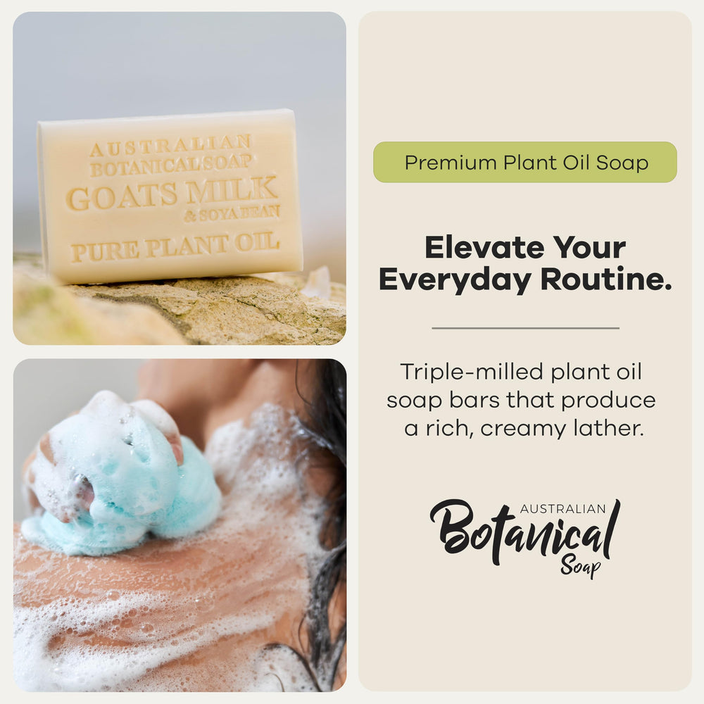 Australian Botanical Soap bar close-up texture highlighting smooth, dense triple-milled surface for longevity