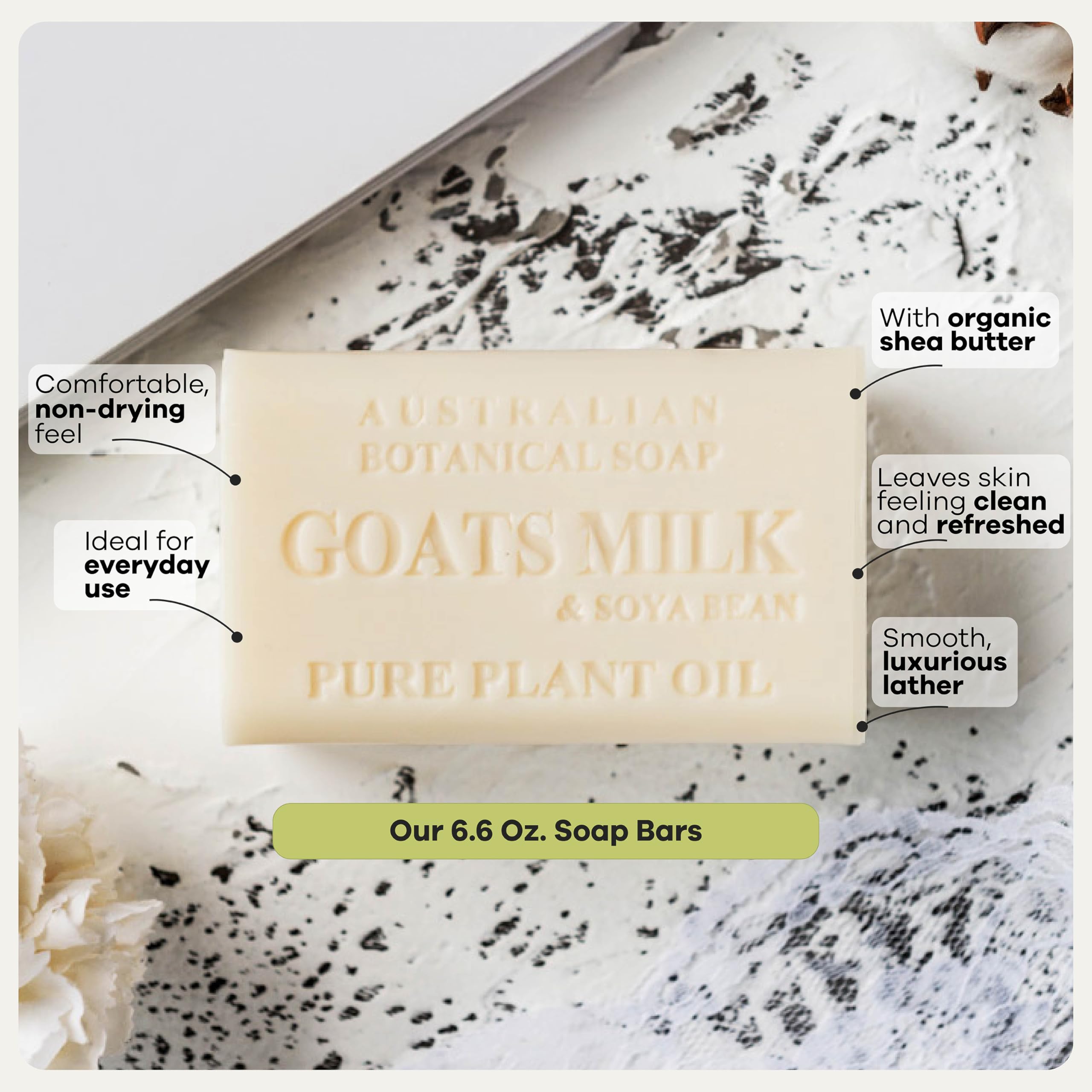 Australian Botanical Soap foam lather detail demonstrating rich, gentle cleansing