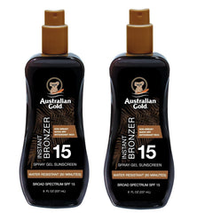 Australian Gold front packaging showing spray gel SPF 15 and benefits