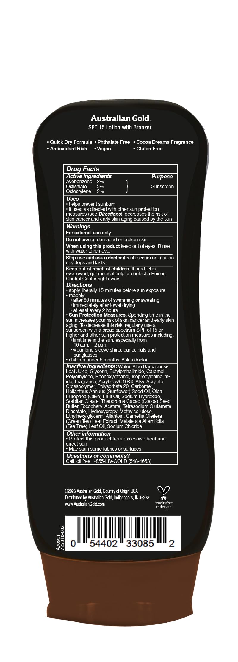 Australian Gold lotion texture close-up demonstrating smooth moisturizing finish