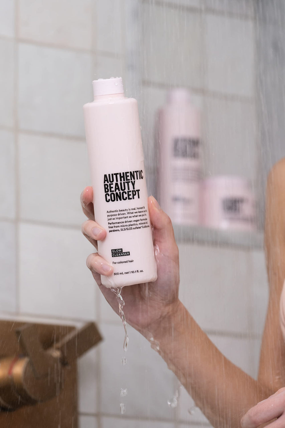 Authentic Beauty Concept back label showing ingredients and vegan certification details